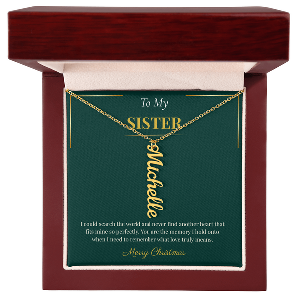 Multi Vertical Name Necklace – Personalized Christmas Gift for Sister | Elegant Custom Jewelry Design