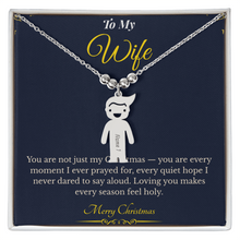 Engraved Kid Charm Necklace – Personalized Christmas Gift for Wife | Custom Family Jewelry That Celebrates Children | Heartfelt Holiday Keepsake