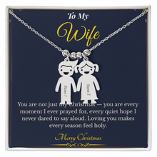 Engraved Kid Charm Necklace – Personalized Christmas Gift for Wife | Custom Family Jewelry That Celebrates Children | Heartfelt Holiday Keepsake