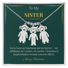 Engraved Kid Charm Necklace – Sentimental Christmas Gift for Sister | Custom Family Jewelry Gift