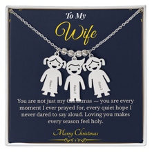 Engraved Kid Charm Necklace – Personalized Christmas Gift for Wife | Custom Family Jewelry That Celebrates Children | Heartfelt Holiday Keepsake
