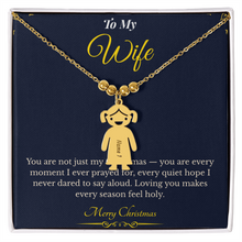 Engraved Kid Charm Necklace – Personalized Christmas Gift for Wife | Custom Family Jewelry That Celebrates Children | Heartfelt Holiday Keepsake