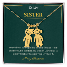 Engraved Kid Charm Necklace – Sentimental Christmas Gift for Sister | Custom Family Jewelry Gift