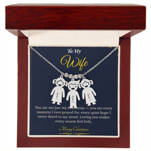 Engraved Kid Charm Necklace – Personalized Christmas Gift for Wife | Custom Family Jewelry That Celebrates Children | Heartfelt Holiday Keepsake
