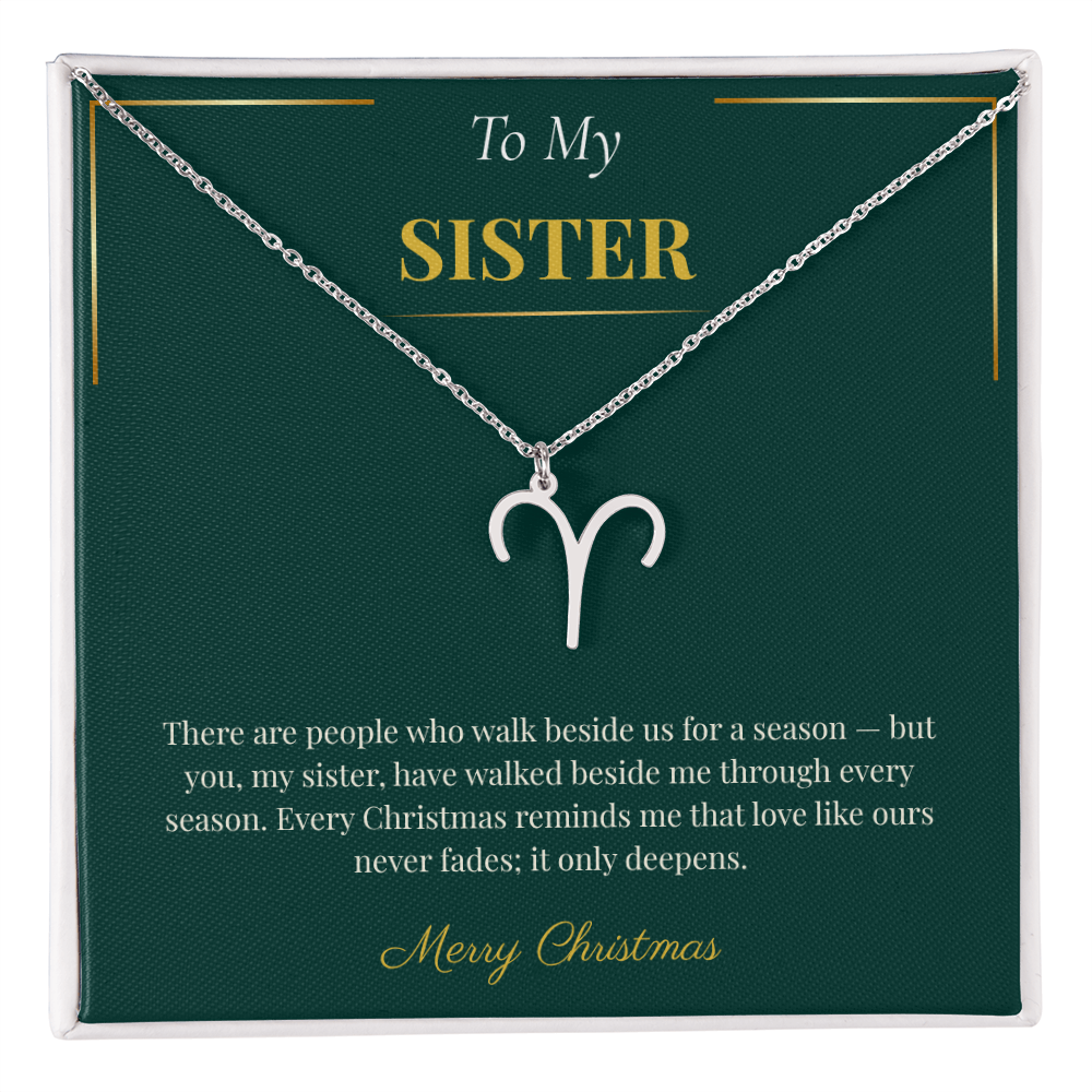 Zodiac Necklace – Personalized Christmas Gift for Sister | Custom Astrological Holiday Jewelry