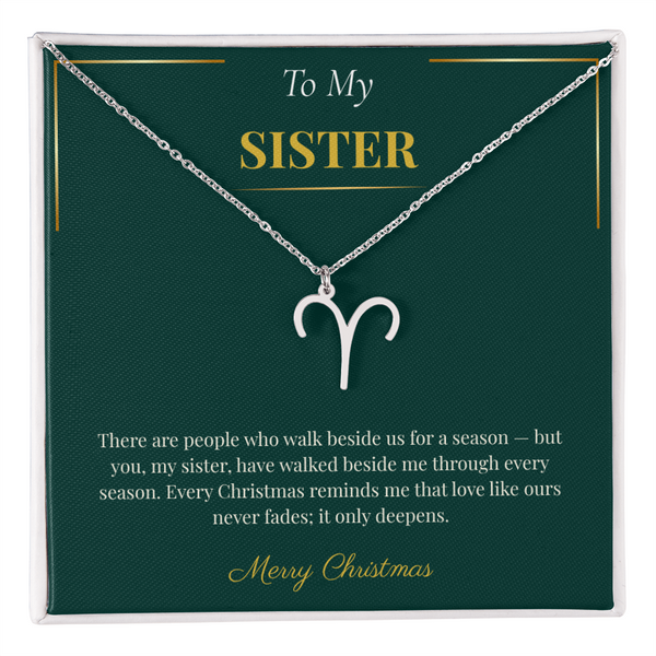 Zodiac Necklace – Personalized Christmas Gift for Sister | Custom Astrological Holiday Jewelry