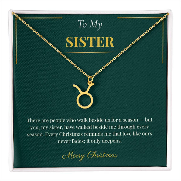 Zodiac Necklace – Personalized Christmas Gift for Sister | Custom Astrological Holiday Jewelry