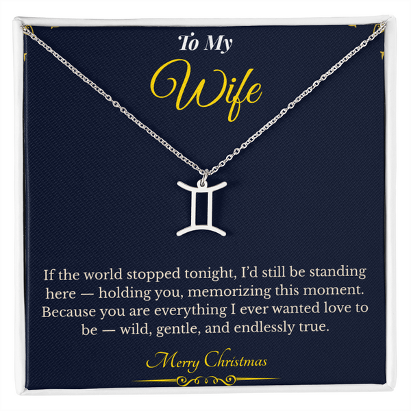 Zodiac Necklace – Personalized Christmas Gift for Wife | Astrological Jewelry That Reflects Her Unique Energy | Elegant Holiday Keepsake for Her