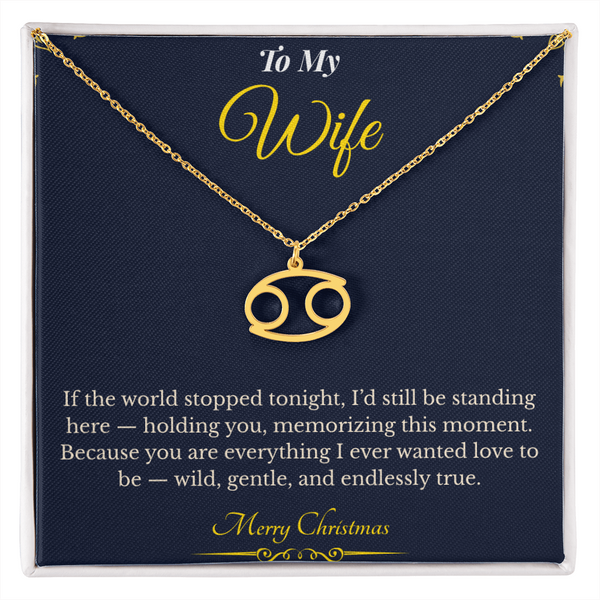 Zodiac Necklace – Personalized Christmas Gift for Wife | Astrological Jewelry That Reflects Her Unique Energy | Elegant Holiday Keepsake for Her