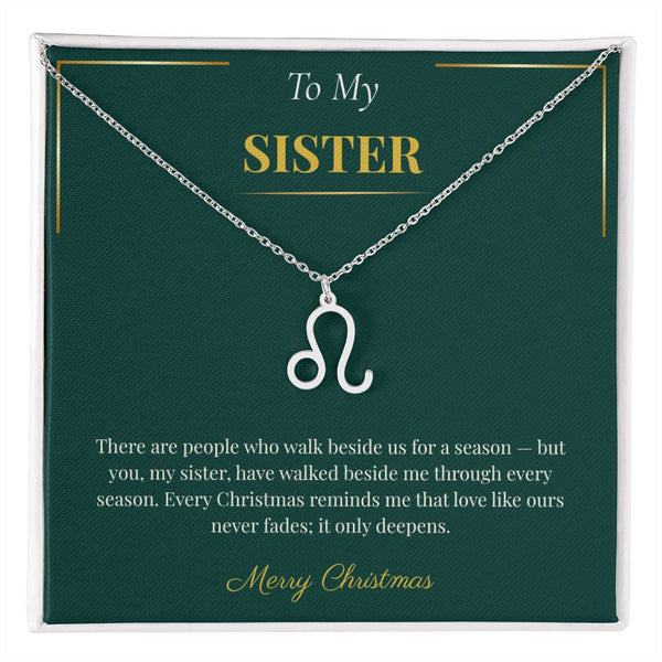 Zodiac Necklace – Personalized Christmas Gift for Sister | Custom Astrological Holiday Jewelry