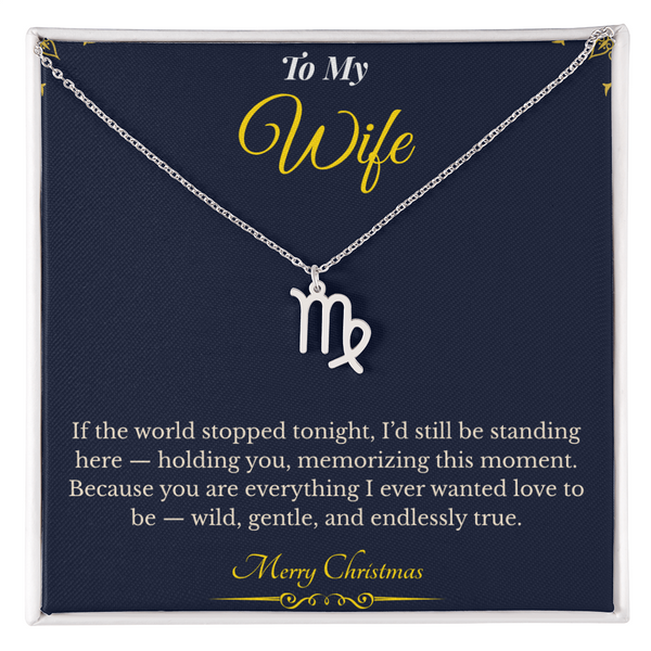 Zodiac Necklace – Personalized Christmas Gift for Wife | Astrological Jewelry That Reflects Her Unique Energy | Elegant Holiday Keepsake for Her
