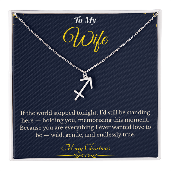 Zodiac Necklace – Personalized Christmas Gift for Wife | Astrological Jewelry That Reflects Her Unique Energy | Elegant Holiday Keepsake for Her