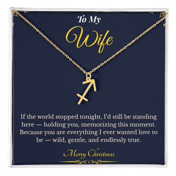 Zodiac Necklace – Personalized Christmas Gift for Wife | Astrological Jewelry That Reflects Her Unique Energy | Elegant Holiday Keepsake for Her