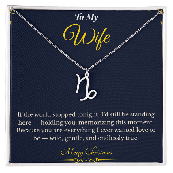 Zodiac Necklace – Personalized Christmas Gift for Wife | Astrological Jewelry That Reflects Her Unique Energy | Elegant Holiday Keepsake for Her