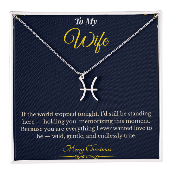 Zodiac Necklace – Personalized Christmas Gift for Wife | Astrological Jewelry That Reflects Her Unique Energy | Elegant Holiday Keepsake for Her