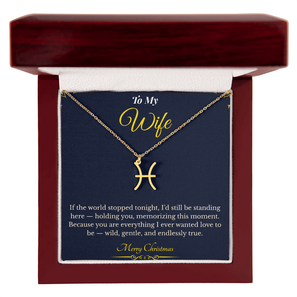 Zodiac Necklace – Personalized Christmas Gift for Wife | Astrological Jewelry That Reflects Her Unique Energy | Elegant Holiday Keepsake for Her