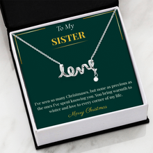 Scripted Love Necklace – Heartfelt Christmas Gift for Sister | Elegant Holiday Jewelry Bestseller