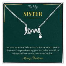 Scripted Love Necklace – Heartfelt Christmas Gift for Sister | Elegant Holiday Jewelry Bestseller