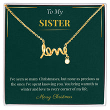 Scripted Love Necklace – Heartfelt Christmas Gift for Sister | Elegant Holiday Jewelry Bestseller