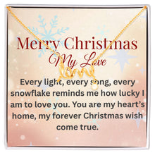 “Love Script Necklace Gift Set – Dainty Pendant with Personalized Card, Romantic Jewelry for Wife or Girlfriend”