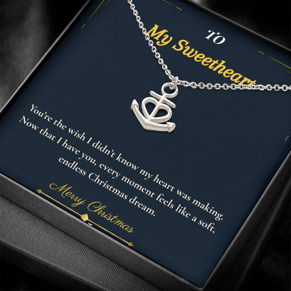 Anchor Pendant Necklace – Meaningful Christmas Gift for Wife | Symbol of Strength, Stability & Endless Love | Elegant Holiday Jewelry for Her
