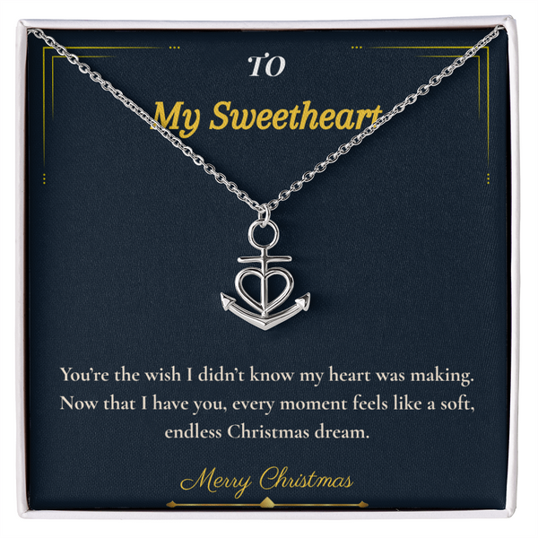 Anchor Pendant Necklace – Meaningful Christmas Gift for Wife | Symbol of Strength, Stability & Endless Love | Elegant Holiday Jewelry for Her