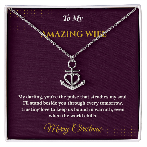 Anchor Pendant Necklace – Meaningful Christmas Gift for Wife | Symbol of Strength, Stability & Endless Love | Elegant Holiday Jewelry for Her