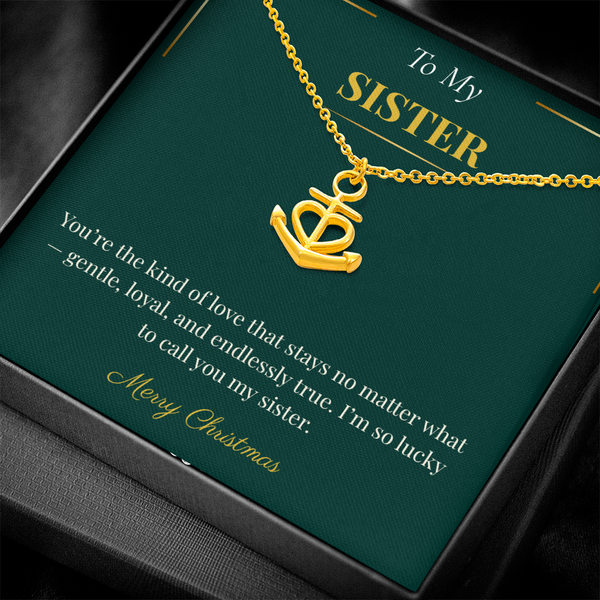 Anchor Pendant Necklace – Symbolic Christmas Gift for Sister | Nautical Holiday Jewelry