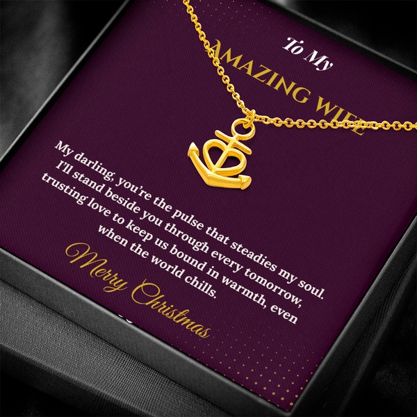 Anchor Pendant Necklace – Meaningful Christmas Gift for Wife | Symbol of Strength, Stability & Endless Love | Elegant Holiday Jewelry for Her