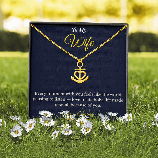 Anchor Pendant Necklace – Meaningful Christmas Gift for Wife | Symbol of Strength, Stability & Endless Love | Elegant Holiday Jewelry for Her