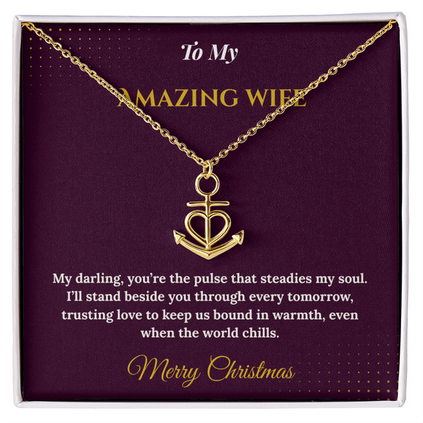 Anchor Pendant Necklace – Meaningful Christmas Gift for Wife | Symbol of Strength, Stability & Endless Love | Elegant Holiday Jewelry for Her
