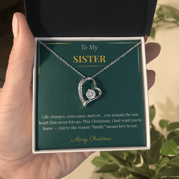 Forever Love Necklace – A Dazzling Christmas Gift for Sister | Elegant Holiday Jewelry