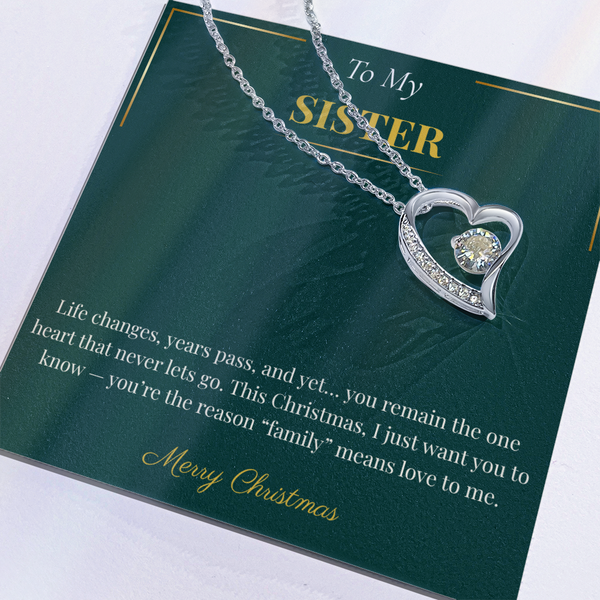 Forever Love Necklace – A Dazzling Christmas Gift for Sister | Elegant Holiday Jewelry