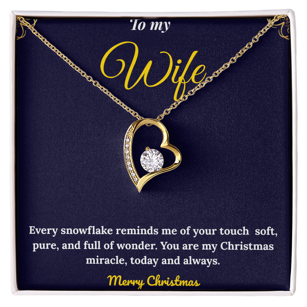 Forever Love Necklace – Sparkling White Gold Heart Pendant | Elegant Christmas Gift for Wife