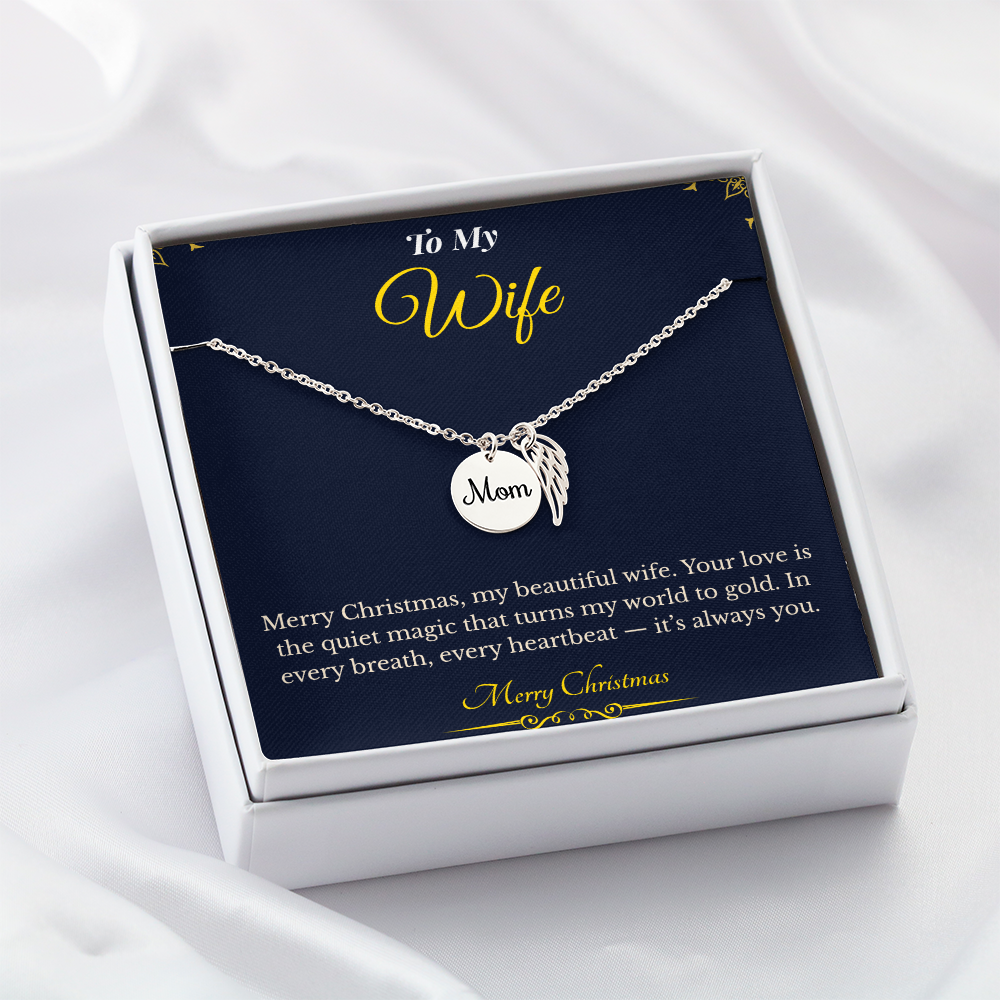 Memorial Necklace – Heartfelt Christmas Gift for Wife | Comforting Jewelry Honoring a Beloved Mom | Sentimental Keepsake of Love & Memory