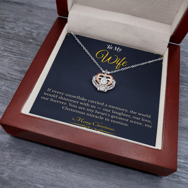 Crown Pendant Necklace – Royal Christmas Gift for Wife | Elegant Jewelry That Celebrates Her Inner Queen | Luxury Necklace She'll Treasure Forever