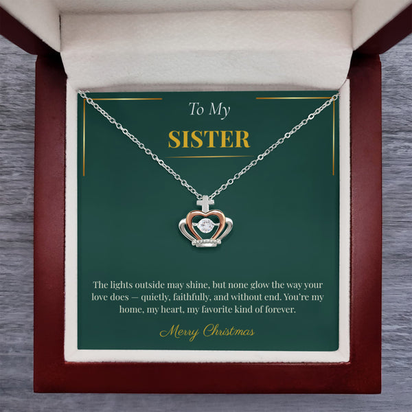 Crown Pendant Necklace – Royal Christmas Gift for Sister | Elegant Jewelry for the Holidays