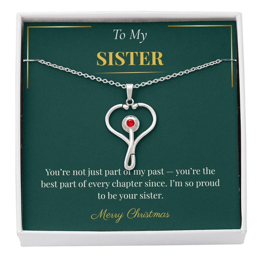 Heartscope Necklace – Unique Christmas Gift for Sister | Modern Holiday Jewelry Design