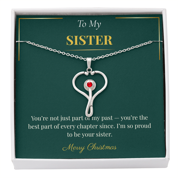 Heartscope Necklace – Unique Christmas Gift for Sister | Modern Holiday Jewelry Design