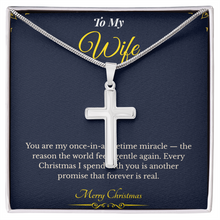 Artisan Cross Necklace with Snake Chain – Faith-Inspired Christmas Gift for Wife | Elegant Jewelry That Represents Love & Hope | Timeless Holiday Keepsake