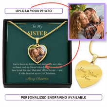 Buyer Upload Heart Necklace – Personalized Christmas Gift for Sister | Custom Photo Holiday Jewelry
